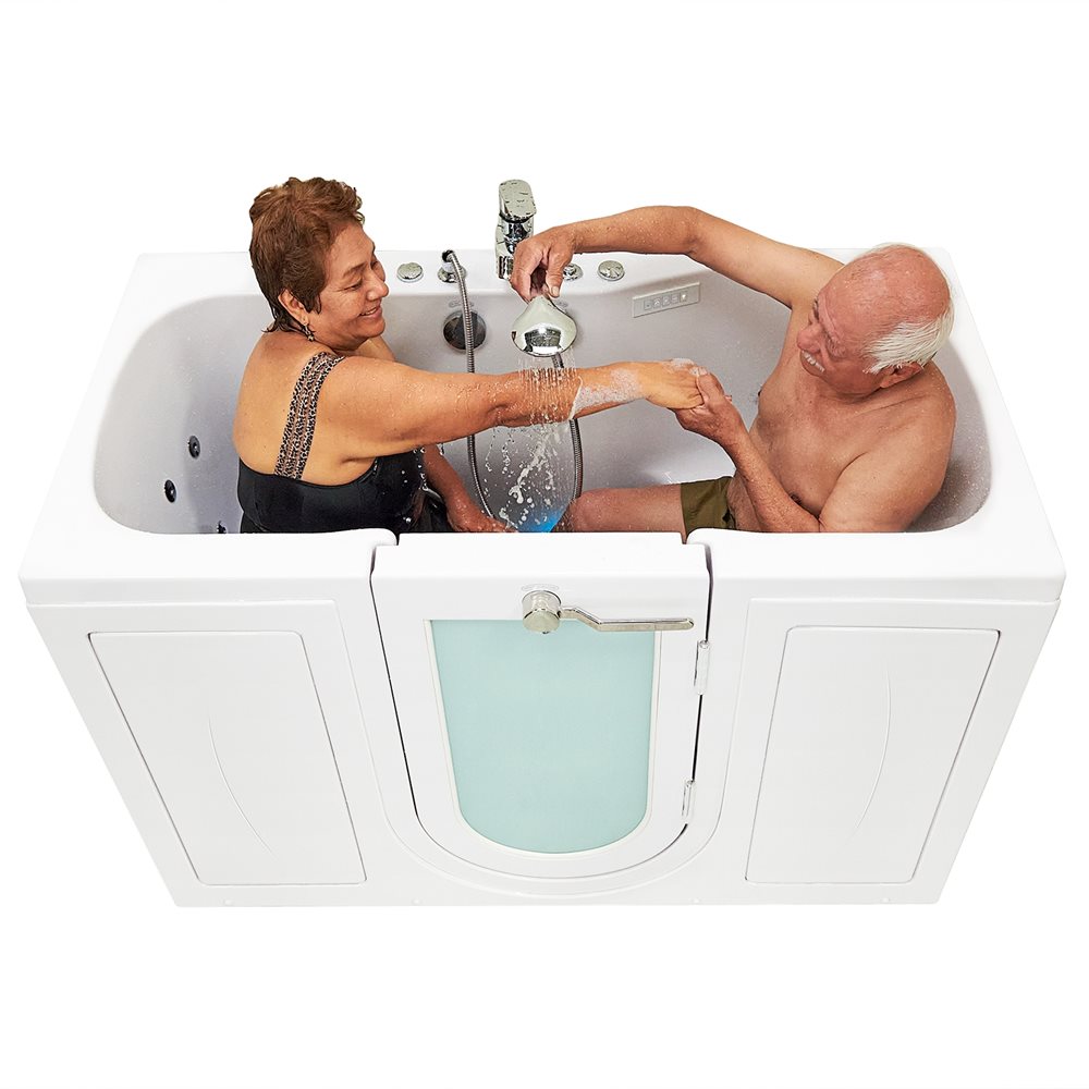 Tub4two Acrylic Walk-in Bathtub With Outward Swing Door, Air + Hydro + Independent Foot Massage 32″x60″ (81cm X 152cm)